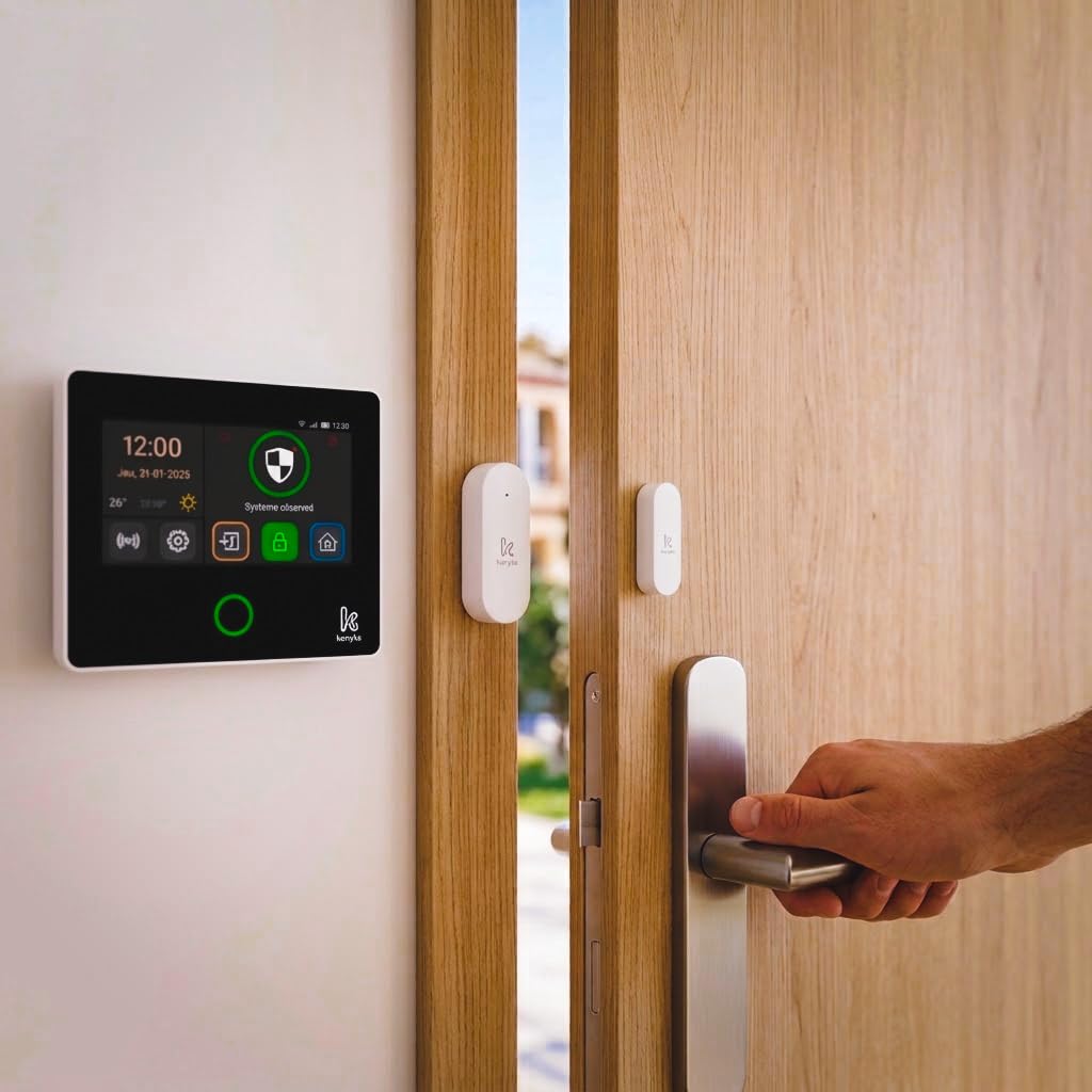 Konyks Alarmanlage mit Touchscreen, 4,3 Zoll, WLAN und 4G, kompatibel mit Alexa und Google Home, Kamera 3 MP, integrierte Sirene, 21,6 x 16,7 x 7 cm, 880 g
