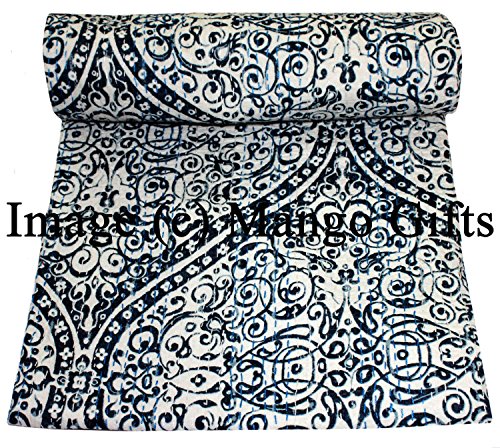 Couvertures Kantha fait main coton vintage lot de 5 textiles chargés d'histoire - 3