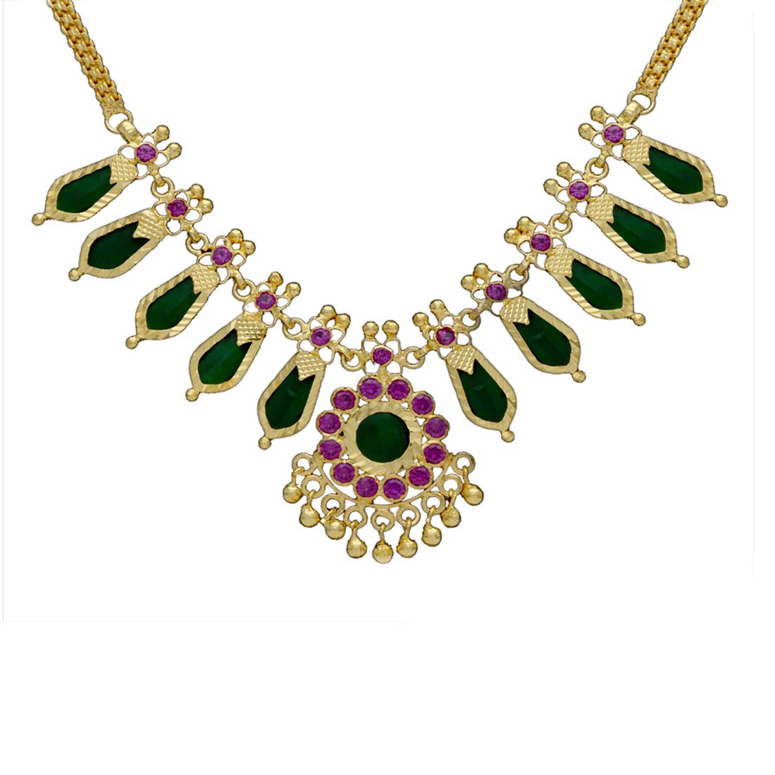 See full amazon price history chart for Kollam Supreme Traditional Green & Gold Brass Nagapadam Necklace For Women Kollam Supreme Traditional Green & Gold Brass Nagapadam Necklace For Women (B01HZQWKQI) Amazon Price History, Amazon Price Tracker