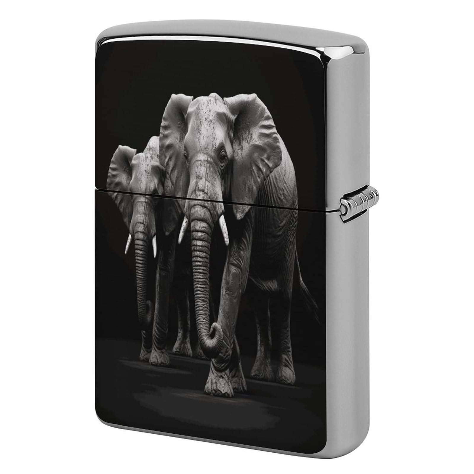 Btcowzrv Style 3D Gray Elephant Metal Lighter Case Sleeve Cover Holder