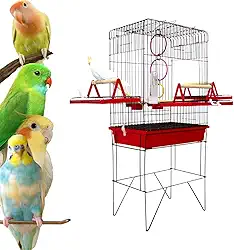 Viveiro Para Calopsita Grande Triplex Slim Playground Gaiola Para Pássaros (Vermelho)