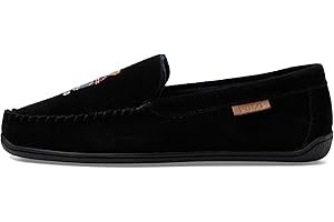 Brenan Holiday Bear Suede Moccasin Slippers for Men by Ralph Lauren