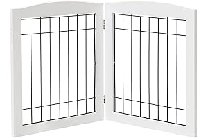 LZRS Freestanding Wire White Dog Gate