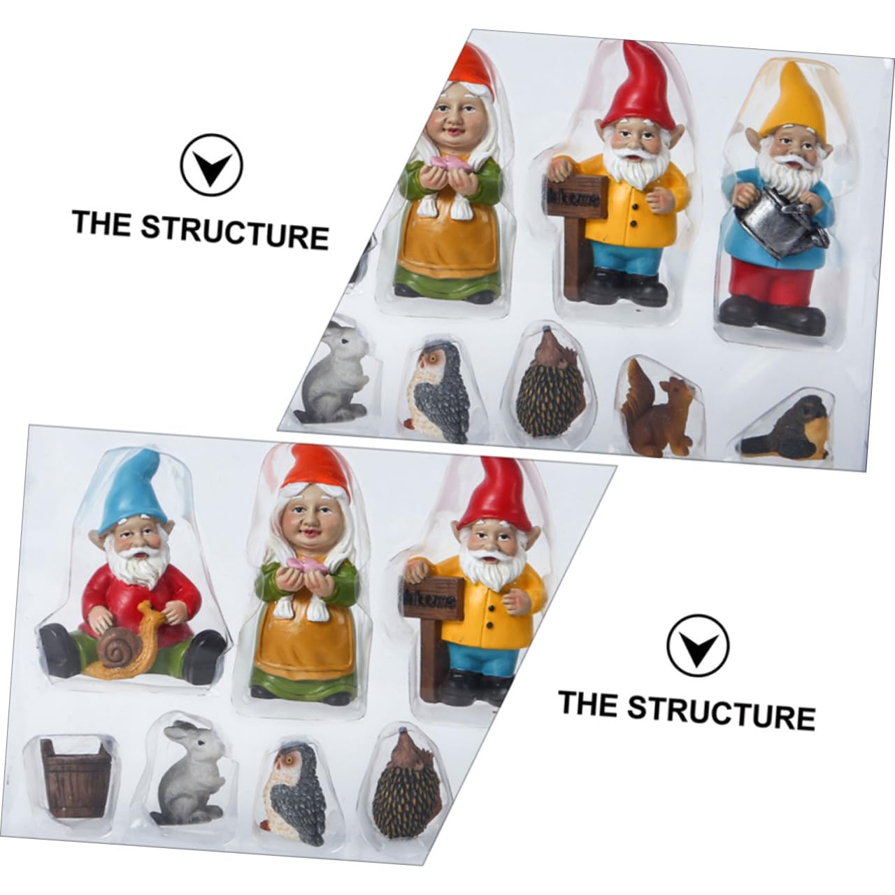 Mipcase 10pièces GNOME Décoratif Résine pour Jardin Ornement de Jardin Résine Cadeau de Noël Couleur Aléatoire