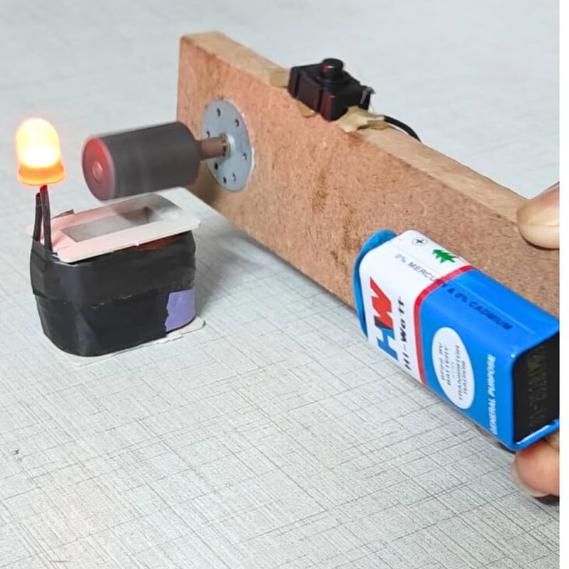 Image of ERH India Electromagnetic Induction Physics Mini Science Project Experiment Working Model DIY Kit for School Kids and Class 12 Students (Electromagnetic Induction Project)