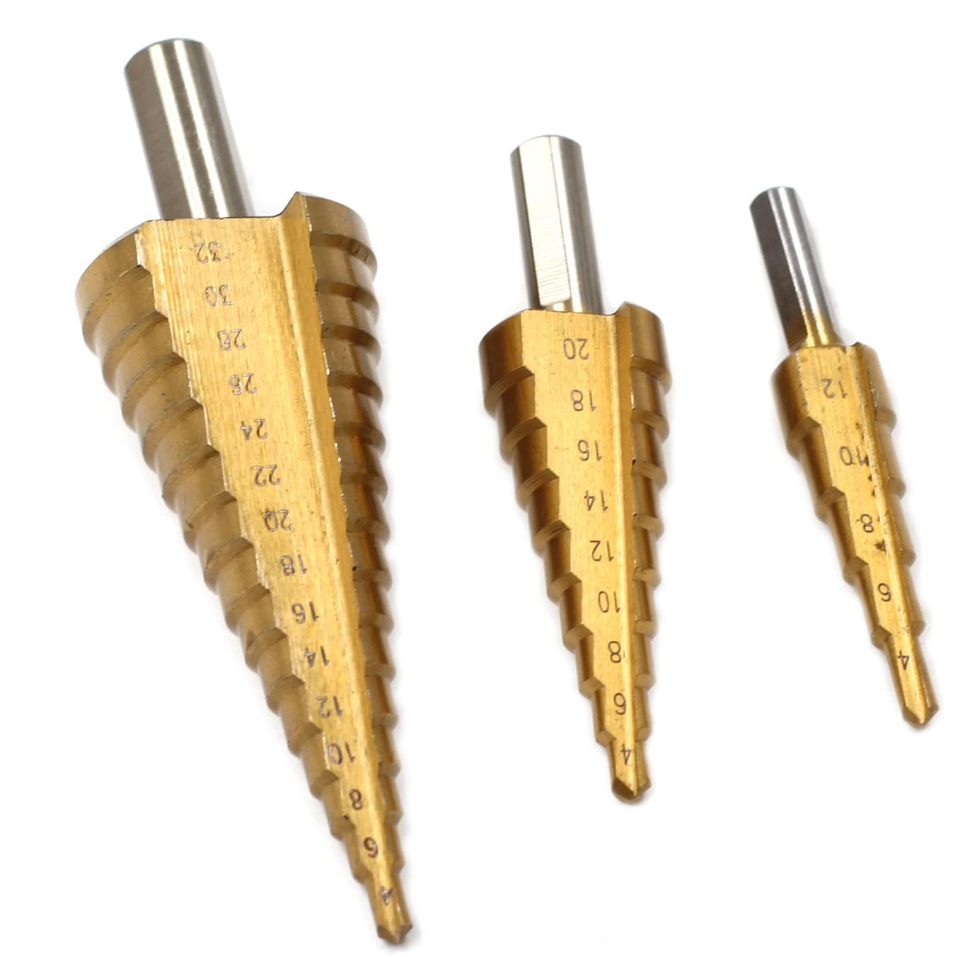 Universal Buyer Hss 3X Large HSS Steel Step Cone Drill Titanium Bit Set Hole Cutter 4-12/20/32mm (B09MM246GW) Amazon Price History, Amazon Price Tracker