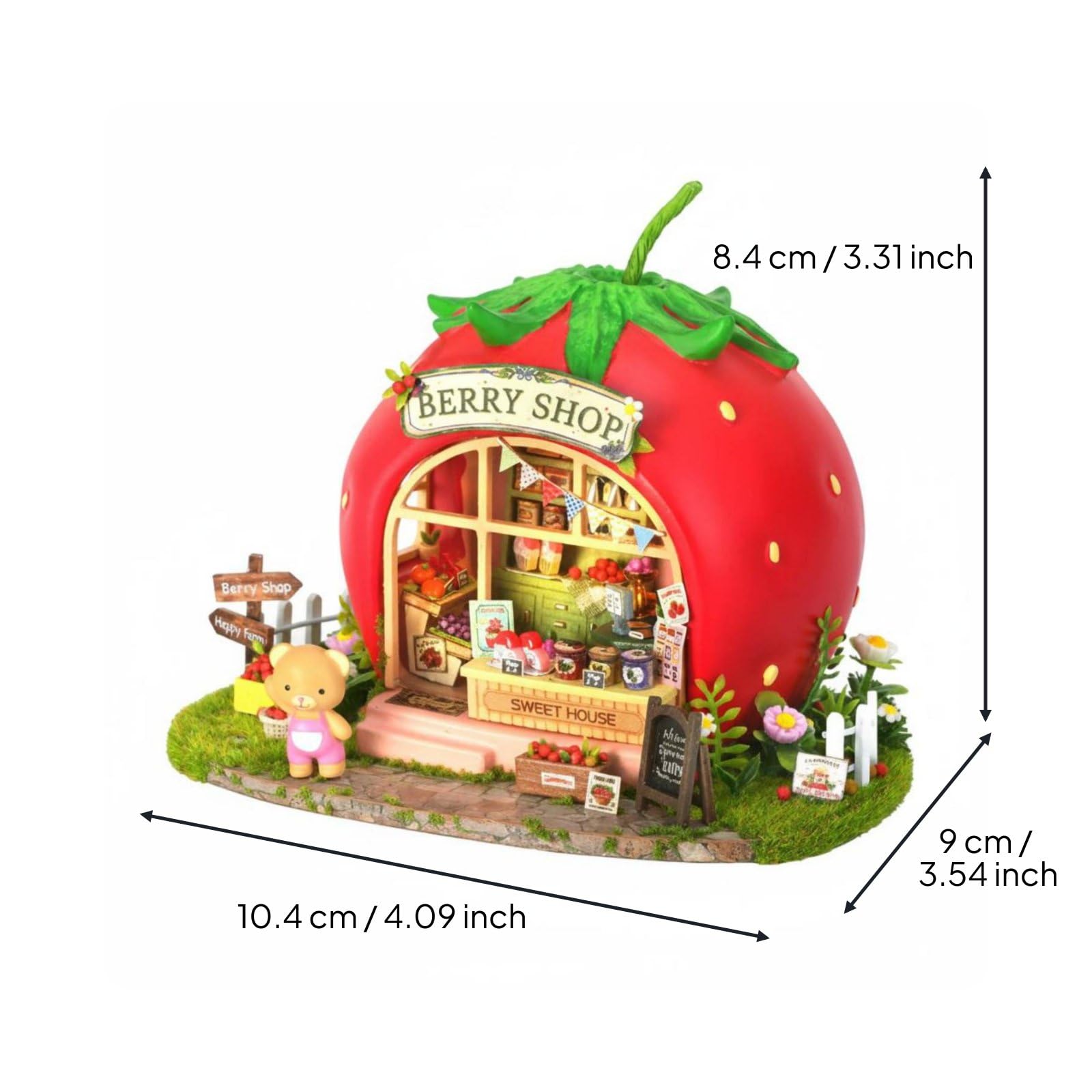 Amagogo Scène Industrielle Maquette Miniature Boutique Maison Figurines Décor Résine Bois Tissu à Assembler avec Éclairage LED pour Loisirs Créatifs Suitable, Baie D Ours