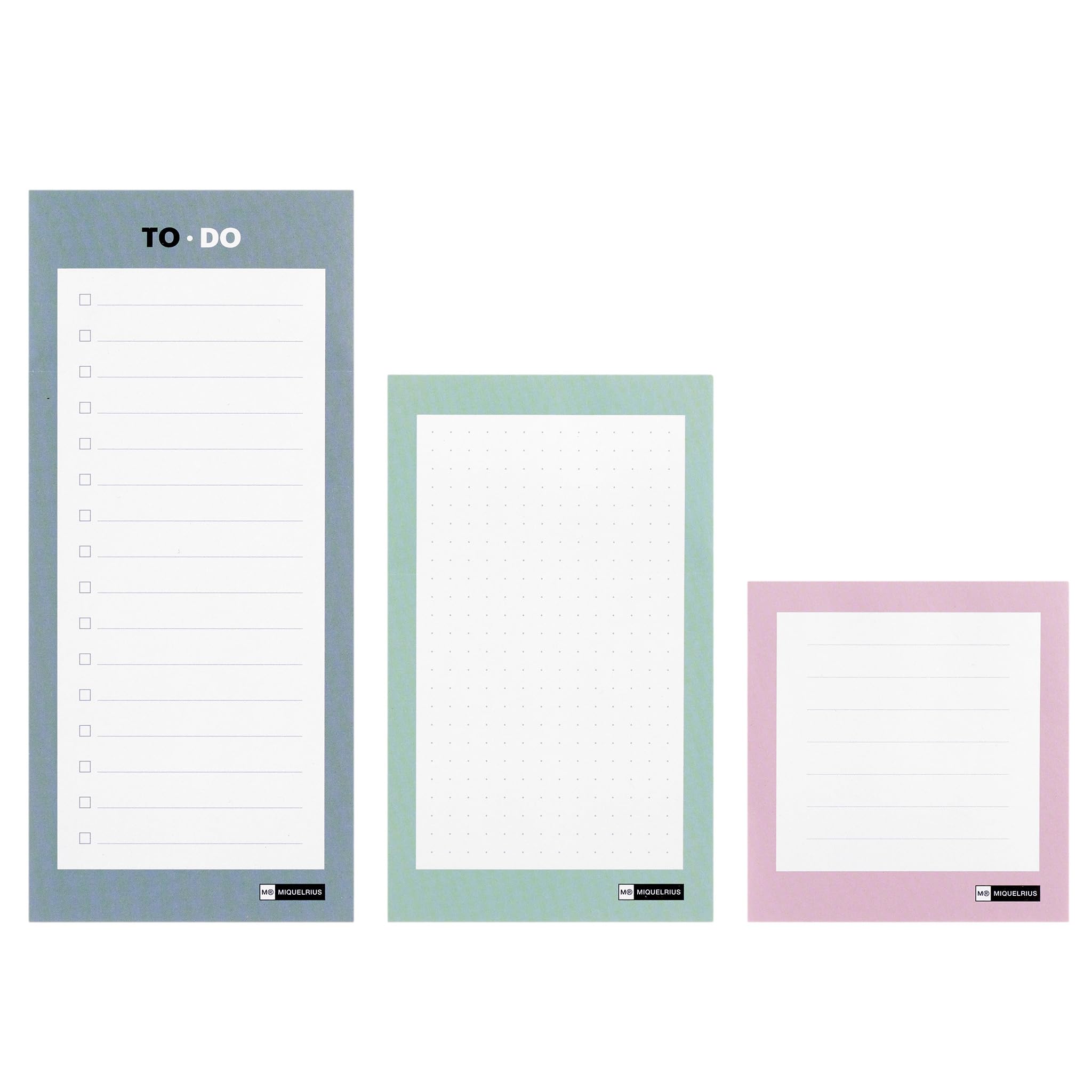 Miquelrius - Notepad with three TO-DO dowels, glued, cardboard base, 60 sheets, white paper 80 g/m²