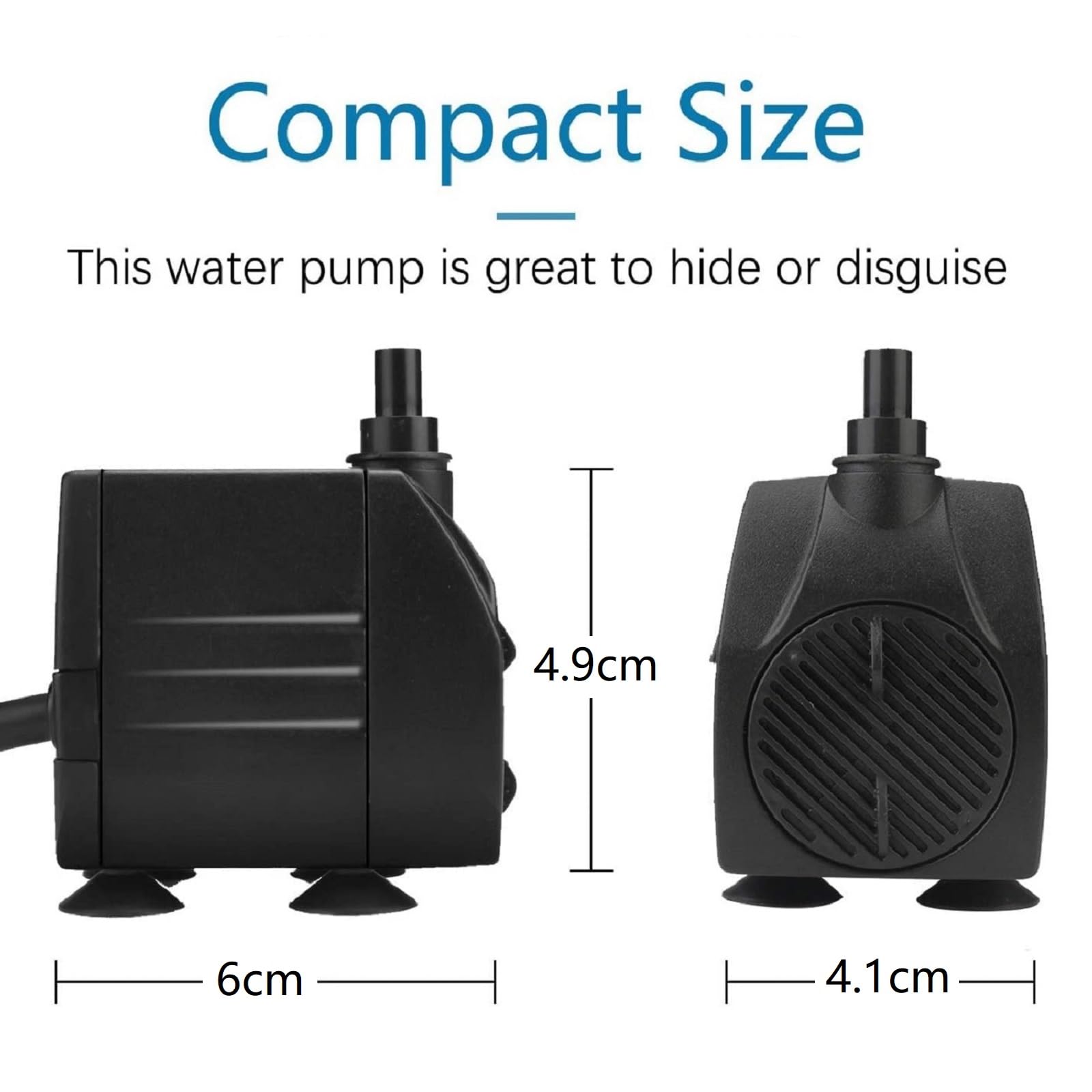 BARST Pompa sommergibile per fontana, 12 V AC, 800 l/h, con cavo di alimentazione da 10 m e anello luminoso a LED per acquario, stagno, vasche per uccelli, acquari JR-800LV