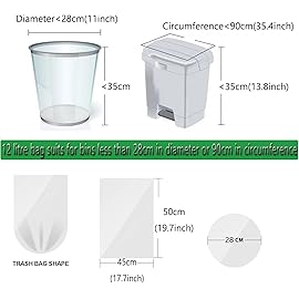 Small Trash Bags 2.6 Gallon - Bathroom Garbage Bag Biodegradable Kitchen Trash Can Liners Compostable Trash Bin Bags Plastic White Wastebasket Liners Mini Clear Trashbags for Office Dorm Bedroom Car