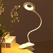 LUTW クリップライト LED USB充電式 デスクライト クランプ 明るい 3段階調色・無段階調光 360°回転 タッチセンサー式 常夜灯付き 読書灯 目に優しい 電気スタンド コードレス 卓上 寝室 ベッドサイド 勉強 仕事 学習用 ホワイト