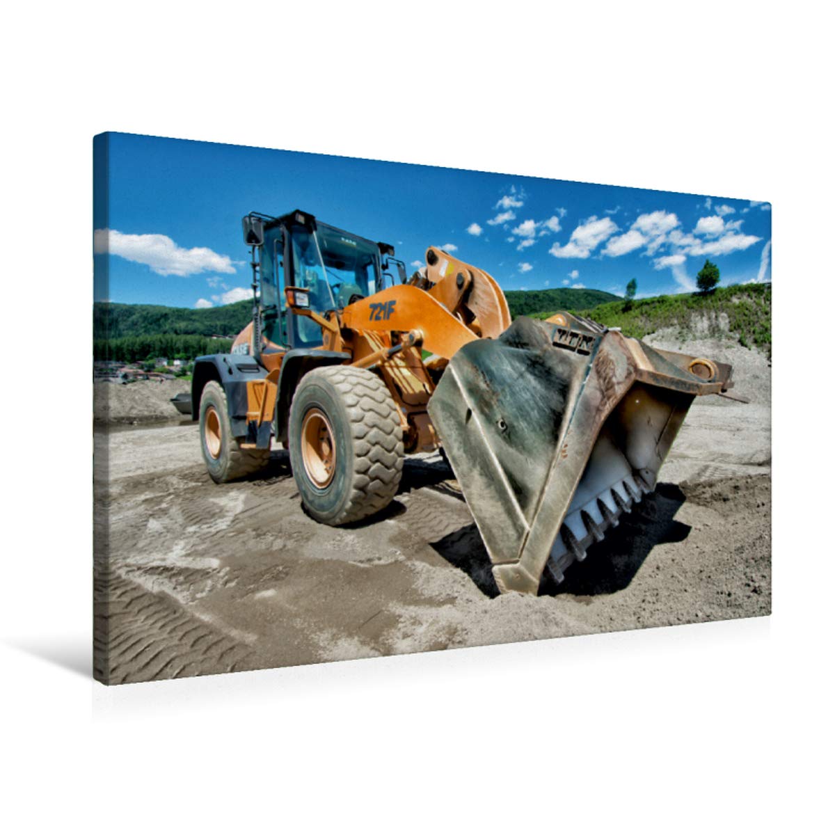 Premium Textil-Leinwand 75 x 50 cm Quer-Format Baumaschinen - Maschinen auf der Baustelle, Leinwanddruck von Georg Niederkofler