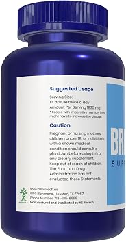 Brain Boost Supplement, 120 Capsules, Non GMO, Gluten Free, Supports Memory, Focus & Concentration