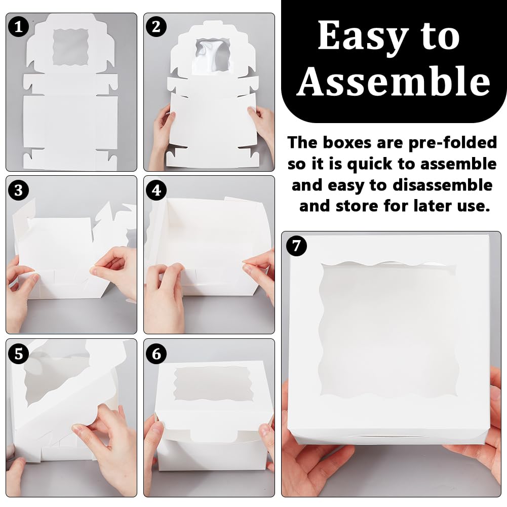 36 Pièces Boîtes En Papier Kraft Avec Fenêtres Transparentes