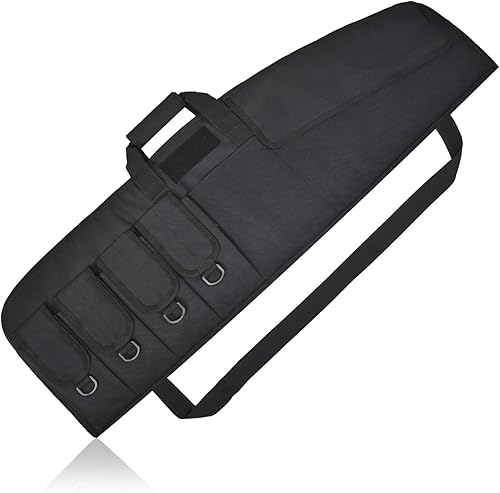 AUMTISC Funda táctica para pistola de rifle de 3642 pulgadas, bolsa suave para escopeta con 6 bolsas, correas de sujeción en el interior,