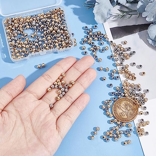 UNICRAFTALE 400 pcs 2 Colours Rondelle Beads, Round Spacer Beads, 4mm, Smooth 304 Stainless Steel - Image 2