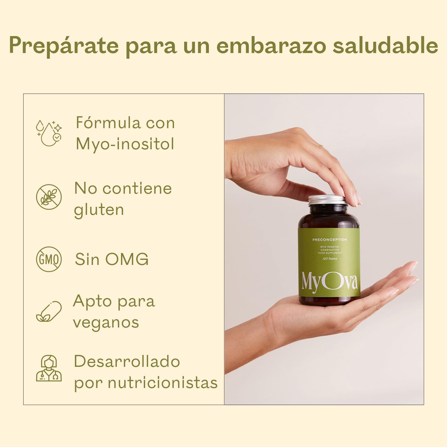 MyOva Preconception, Myo Inositol para la Fertilidad Femenina (30 Días)