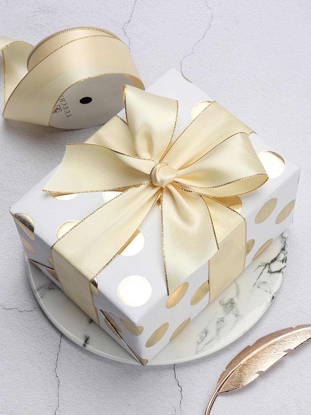 Ribbons For Gift Wrapping Ribbon For Fabric Satin Ribbons 4 Cm Szeroki Złoty Ribbon Prezent Prezent Pudełko Pakowanie Dekoracyjne Wstążka Wstążka Tapeta Pieczenia Wstążka Wstążka-Proszek Do Lodów (10