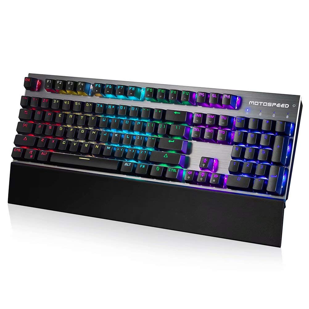 Meccanico tastiera USB Wired Gaming tastiera blu/nero interruttore con 18 modalità di retroilluminazione per Desktop del computer portatile del giocatore