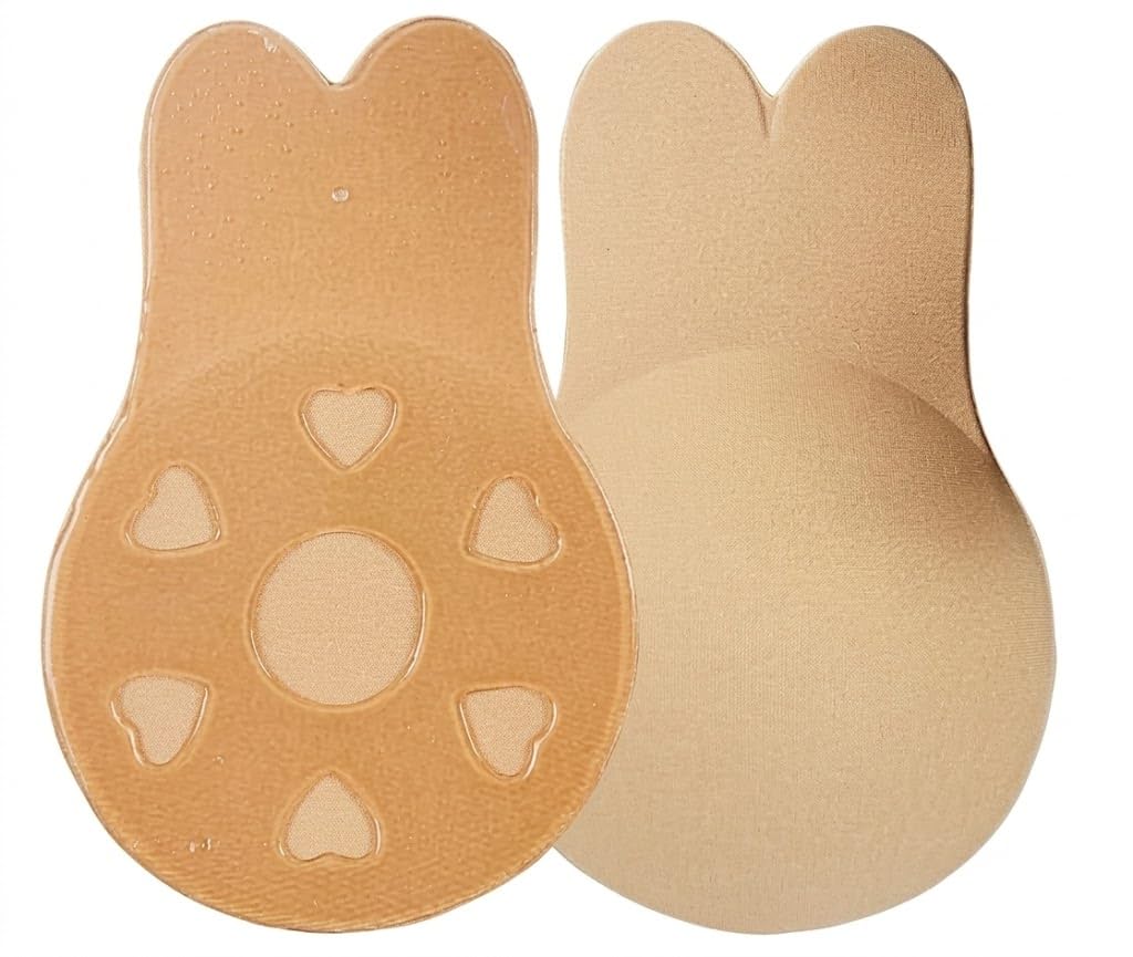 Zyvantaq Women's Nylon Spandex Reusable Thin Silicone Push Up Nipple Pad, Invisible Adhesive Bra Strapless Backless Bra Petals Multicolour-picture-22