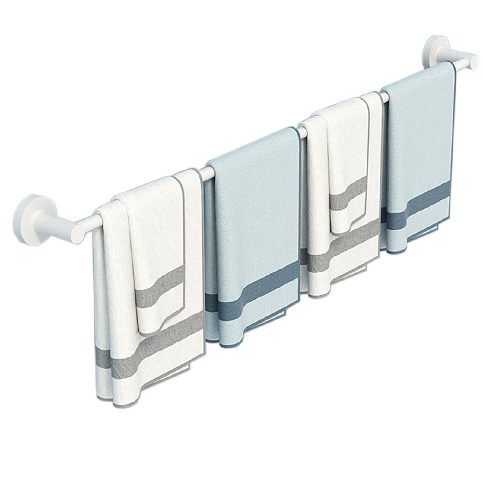 LMYSXAOZ Wall Mounted Towel Rod,Stainless Steel Rail,Bath Single Holder,White Round Rack for Hardware Kitchen and Toilet,Screws Mounting (Size : 98cm)