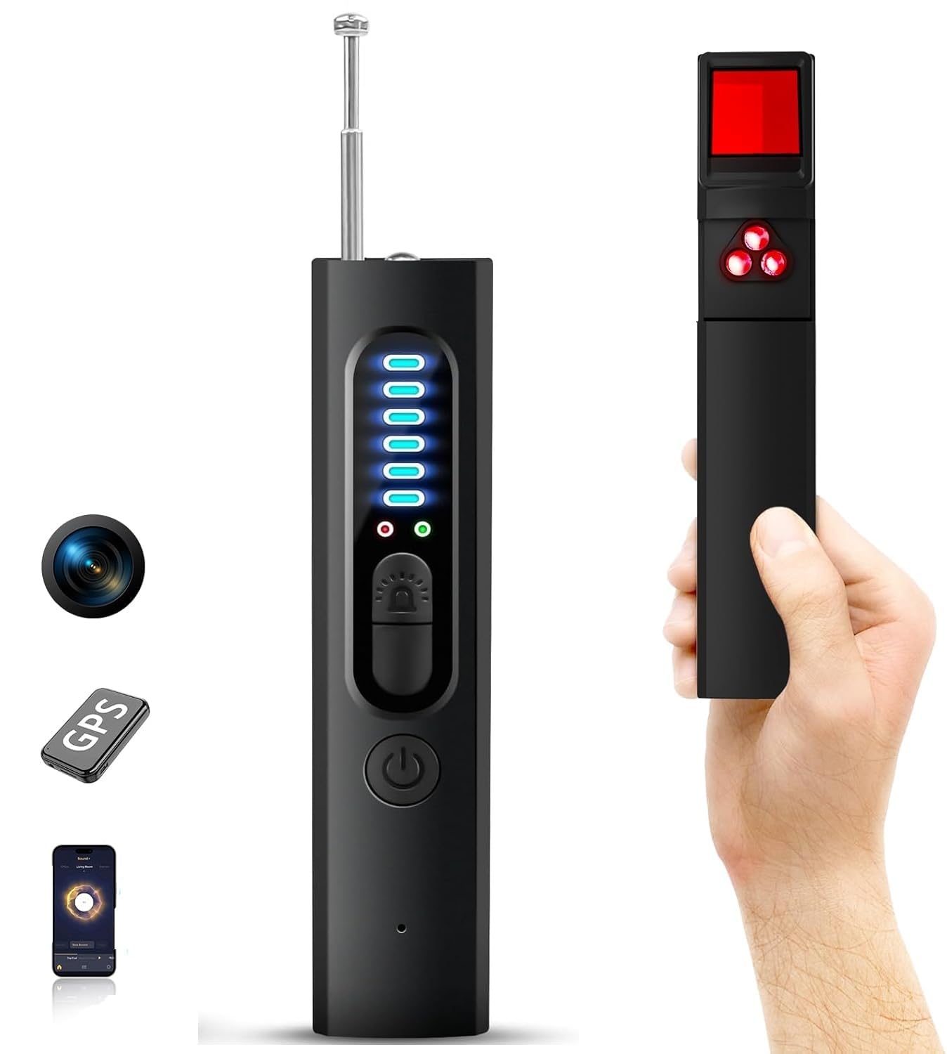 Clefairy Hidden Camera Detector, Bug Detector, Anti Spy/Bug/GPS Tracker/RF Signal Detector, 5 Levels Adjustable Sensitivity, 25H Working Time, Camera Detector Device for Home/Office/Travel-picture-17
