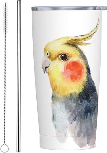 Vaso térmico de acero inoxidable con tapa y pajita, para café y té, con aislamiento de 20 onzas, taza de café de viaje, taza de café