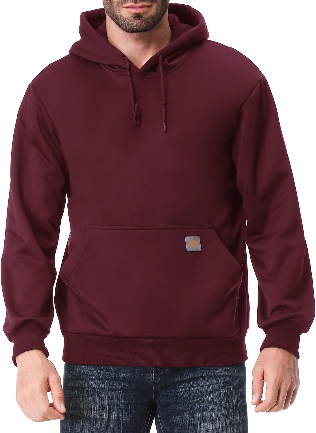 Men's Relaxed Fit Fleece-Lined Pullover Hooded Sweatshirt Comfortable and Soft