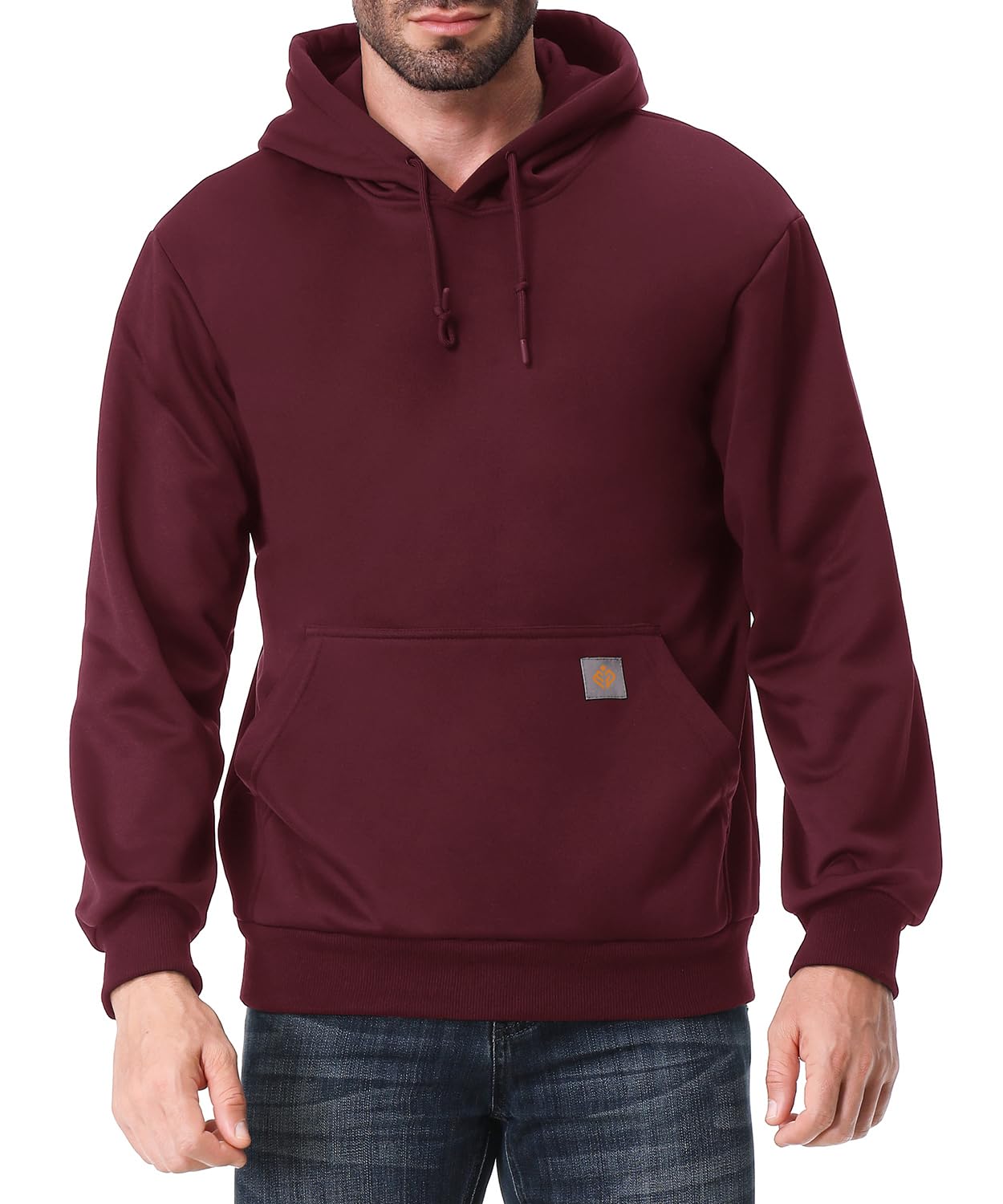 TUAOVA Men's Relaxed Fit Fleece-Lined Pullover Hooded Sweatshirt Comfortable and Soft