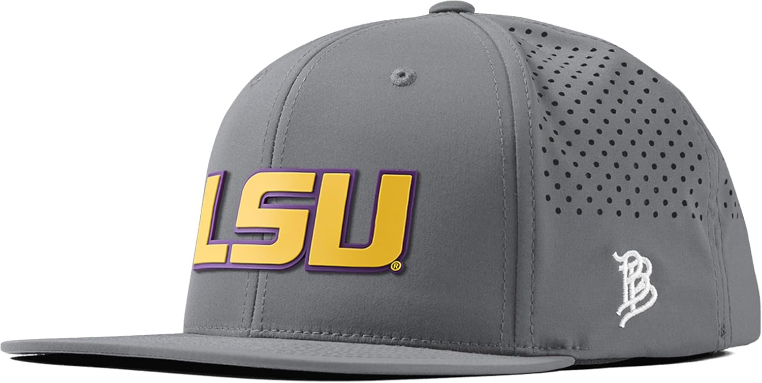 Branded Bills Officially Licensed x LSU Tigers Flat Performance Collection Gold Block PVC