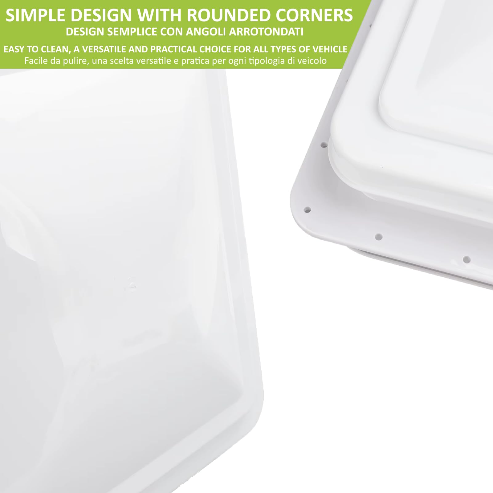 Finestra Per Tetto Camper 40x40 cm Oblò Apribile Manualmente Con Ventilazione Forzata Silenziosa e Zanzariera x Roulotte Camping Lucernario Caravan