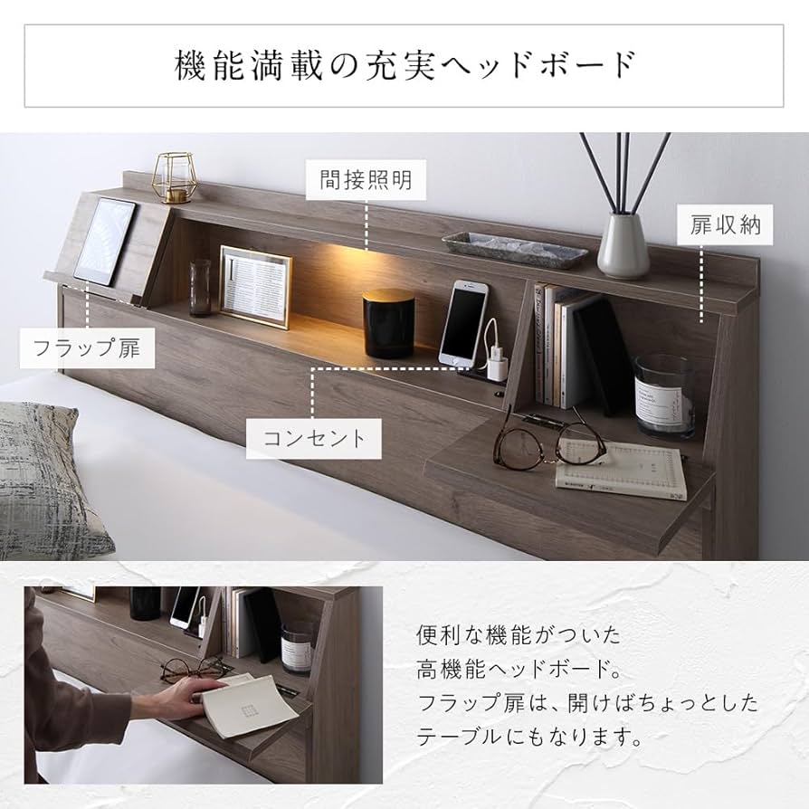 シンキ部屋 Amazon｜RASIK ベッド セミダブル フレームのみ ホワイト