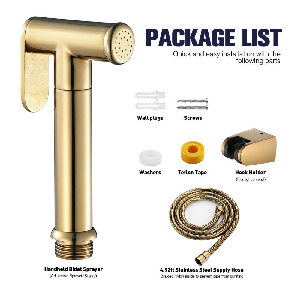 Kit de rociador de pañales de tela de alta presión, bidé de mano de latón montado en la pared para inodoros redondos, spray ajustable, fácil instalación, ideal para el cuidado del bebé e higiene