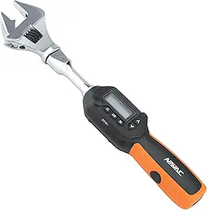 NAVAC NTW1 Digital Torque Wrench - Adjustable Jaw - Digital Readout - Torque Settings Memory - Dual Direction - Selectable Measuring Units - Indicator Lights and Sound - 1 Year Warranty
