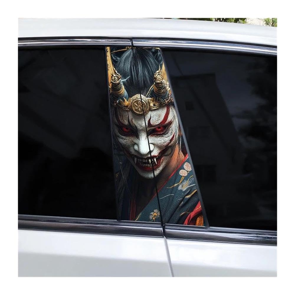Decorative Items 2pcs Masks Female Samurai Car B-Pillar Waterproof Decal(Type A)