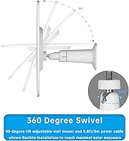 Vista 6 de Panel solar mejorado de 5 V 6 W para cámara de seguridad, compatible con Eufycam 2C2C Pro22 ProE20E40E, fuente de alimentación continua con puerto