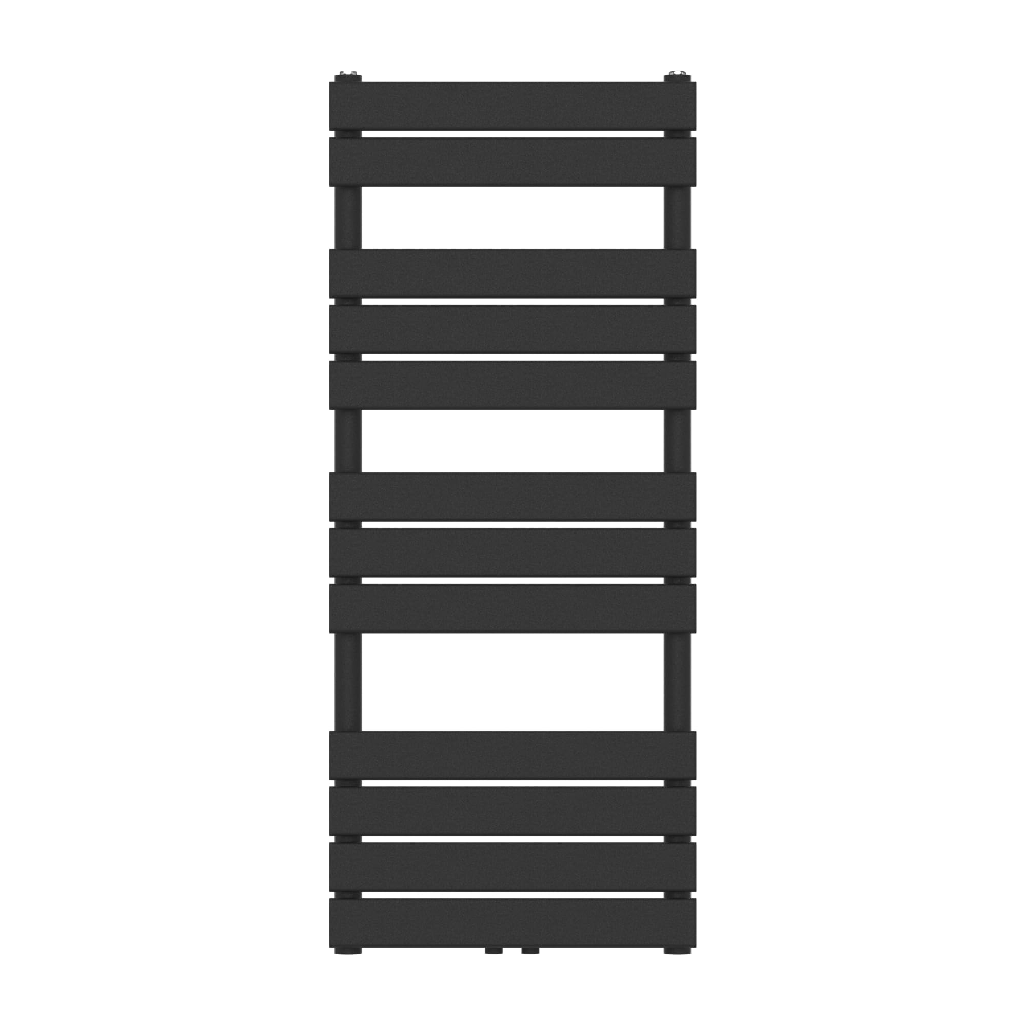 [neu.haus] Radiador Toallero Mural Secatoallas con 12 Lamas Calentador de Toallas Conexión Inferior Modo Agua Caliente para Espacios Reducidos Acero 120 x 50 cm - Negro