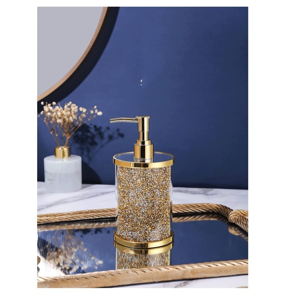 Dispensador de jabón líquido Transparente, Botella dispensadora de Acero Inoxidable con Cabezal de Bomba, Recargable, Apto para baño, Inodoro y Cocina (4.4 oz), Botella para Platos (a).