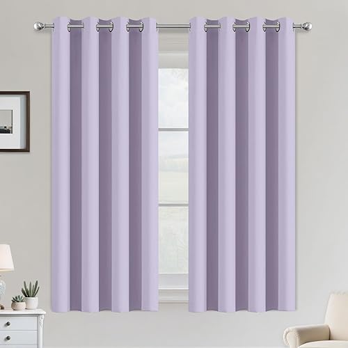 Miniatura 205 de COSVIYA Cortinas 100% opacas para dormitorio con forro negro, bloqueo de luz completa, aislamiento térmico y ojales, tratamiento de ventana de 54