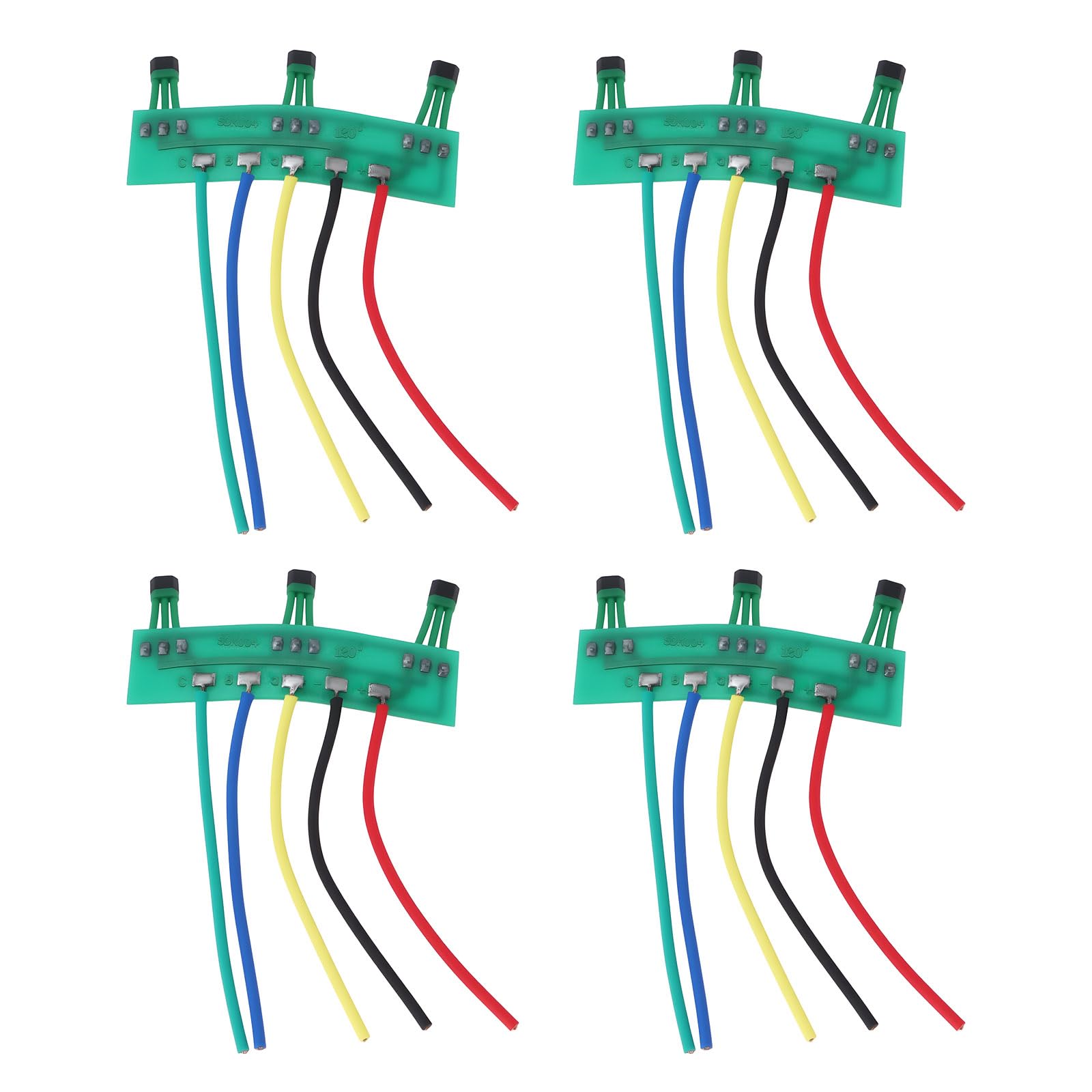 YINETTECH 4Pcs Hall Sensor PCB Board 41F for Brushless Hub Motor 120 Degree Sensor Spacing 17mm for E-Bike Scooter