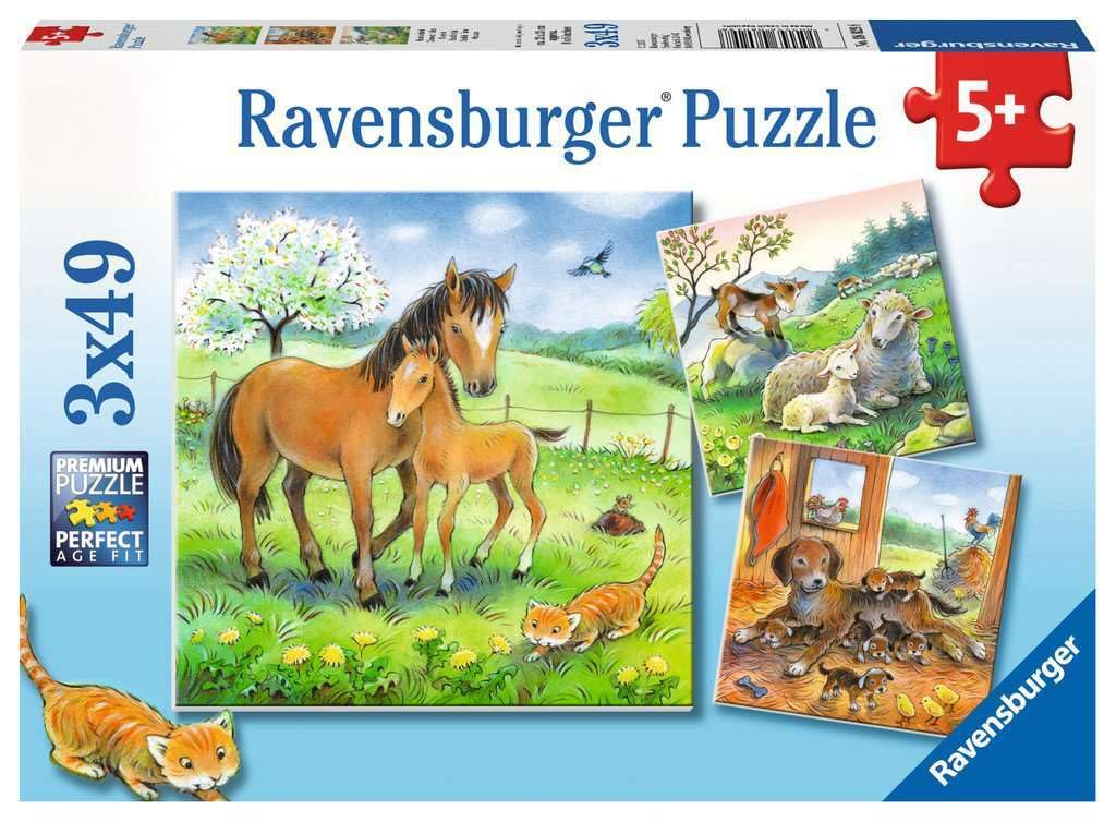 RavensburgerCuddle Time 3 x 49 Piece Jigsaw Puzzle Set for Kids - 08029 - Every Piece is Unique, Pieces Fit Together PerfectlyThe Forest Stewardship Council