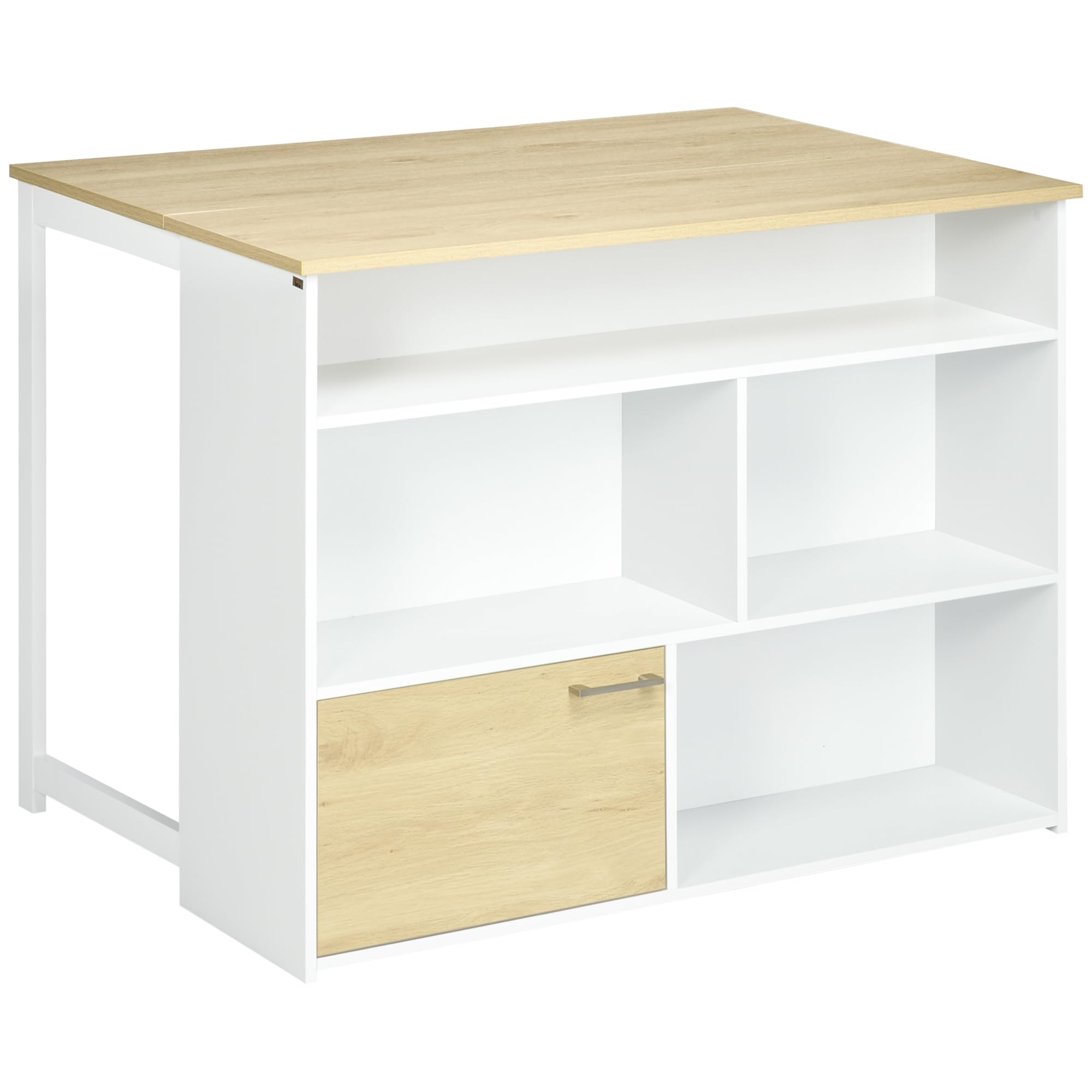 HOMCOM Mesa de Bar Extensible con ala Plegable 116x79,5x91 cm Blanco