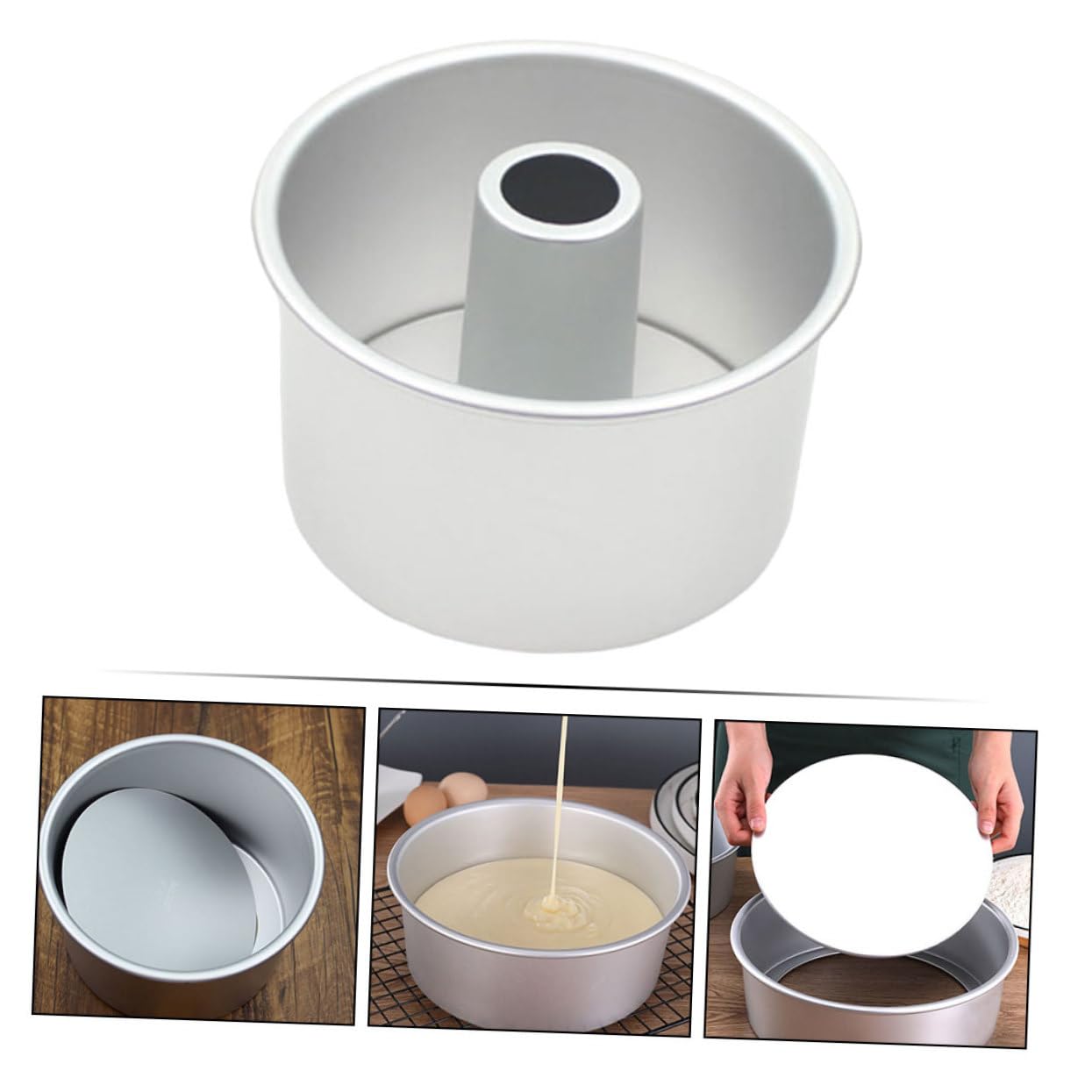 DOITOOL Runde Kuchenform zum Backen von Kuchen und Torten aus Aluminiumlegierung 20cm mit Antihaftbeschichtung und Abnehmbarem Boden Zuhause