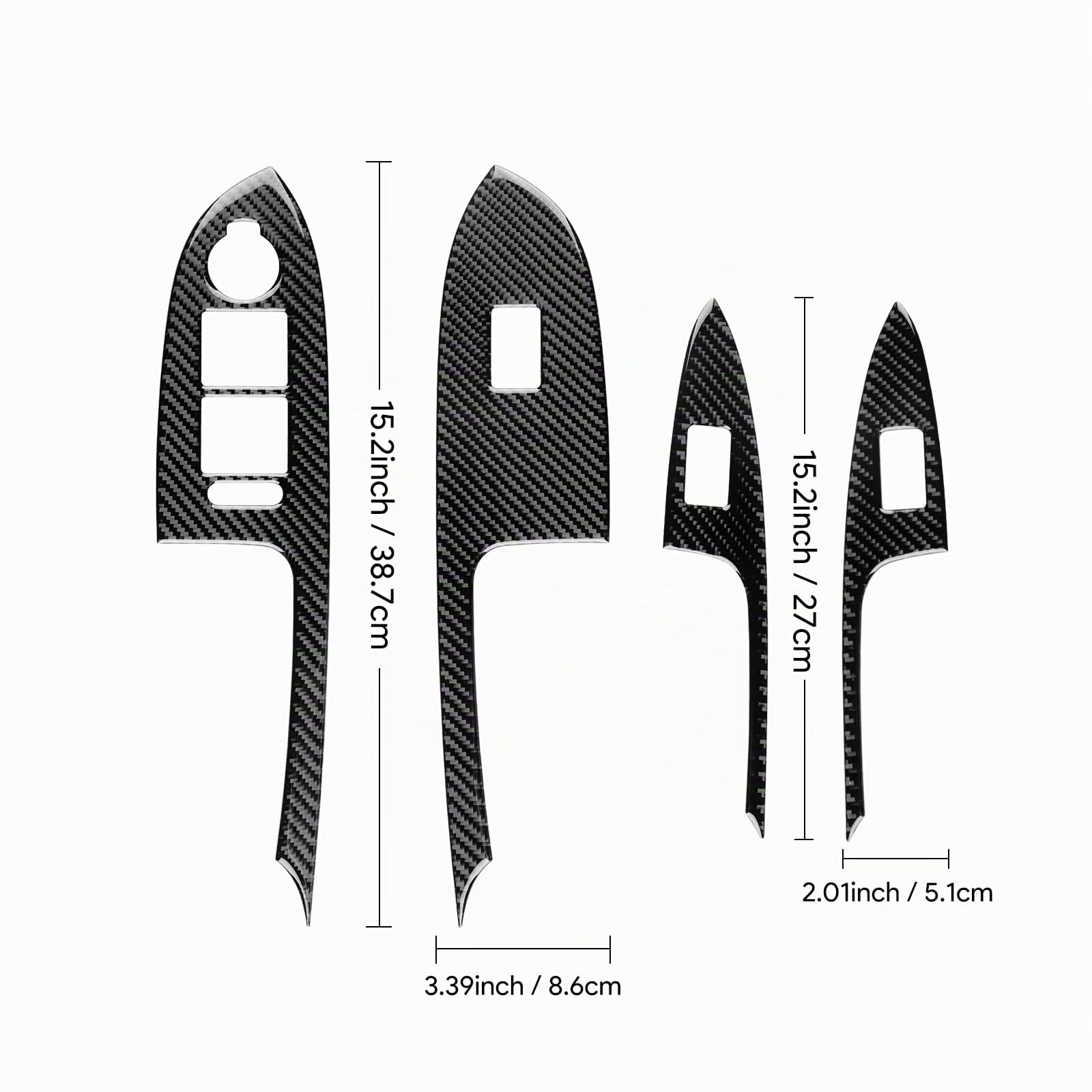KUNGKIC Per Alfa Romeo Giulietta 940 2010-2021 Pannello di controllo auto in fibra di carbonio vetro finestra interruttore di sollevamento console adesivo decorativo accessorio interno (nero)