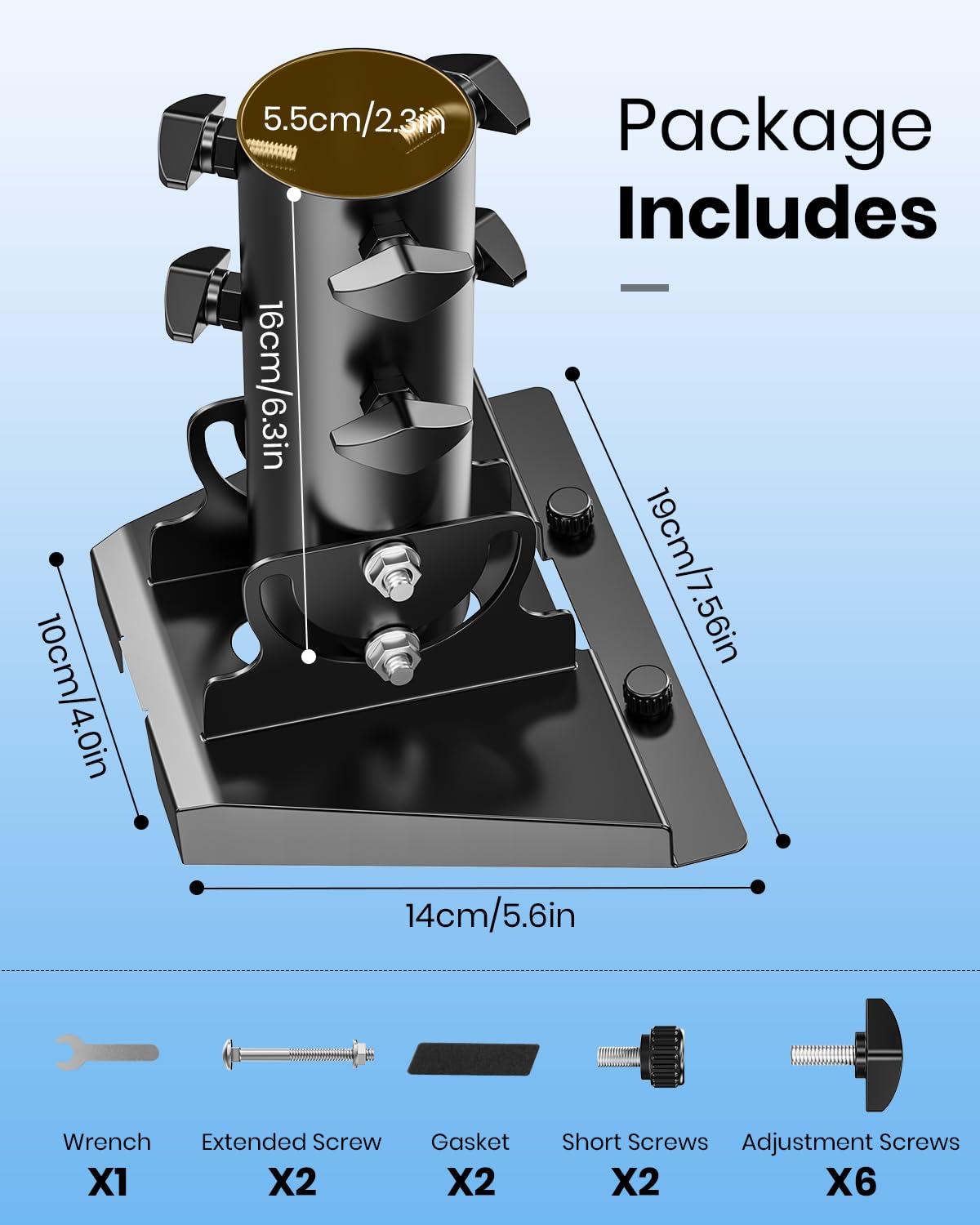 Support Starlink Gen 3, Adaptateur de tuyau Starlink Gen 3, Support de Poteau Starlink, Rotation 360° & Réglages Multi-Angles, Compatible avec Tuyaux de 30-55cm, Adapté à Jardin et Extérieur