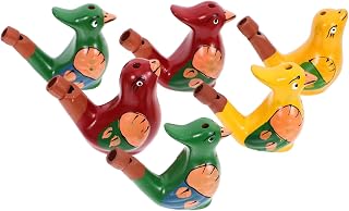 6piezas Silbatos De Cerámica Forma De Pajarito Acuático Para Niño Niña Juguetes Musicales Pequeños Con Diseño Colorido Regalos Seguros y Divertidos Para Fiestas y Celebraciones