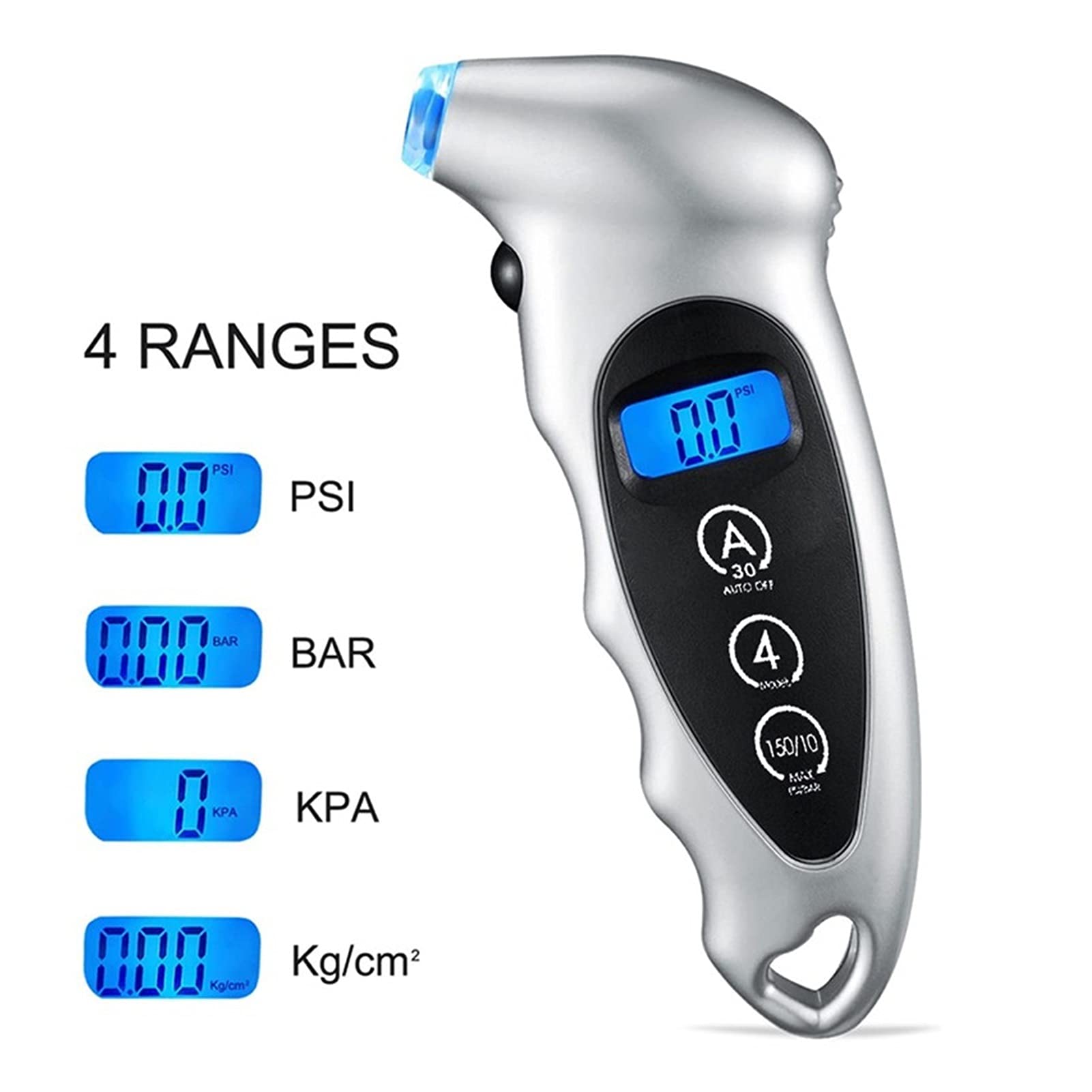 Sensore di pressione dei pneumatici Strumento per misuratore di pressione dei pneumatici digitale per auto Motocicletta Mini misuratore di pressione per pneumatici digitale Display LCD diagnostico (