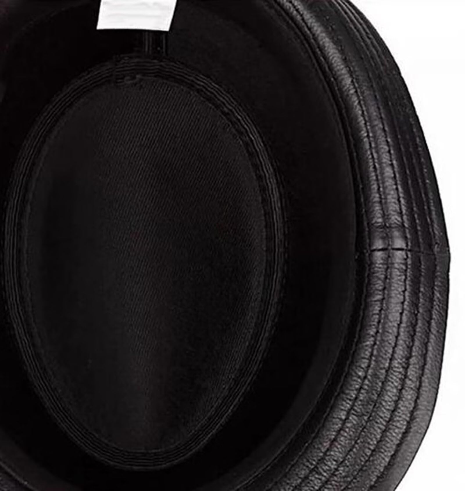 HNVAVQ Cappello Fedora in Pelle per Uomo Donna Cappello Jazz Vintage Cappello Trilby Cappello Panama Unisex Cappello da Chiesa
