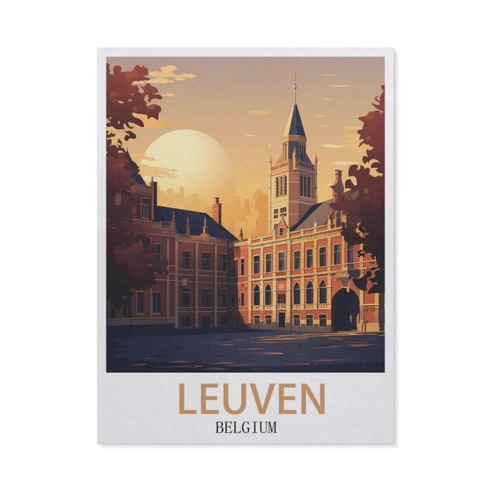 Funny Bathroom Wall Decor Signs，Leuven Belgium(30x40cm）