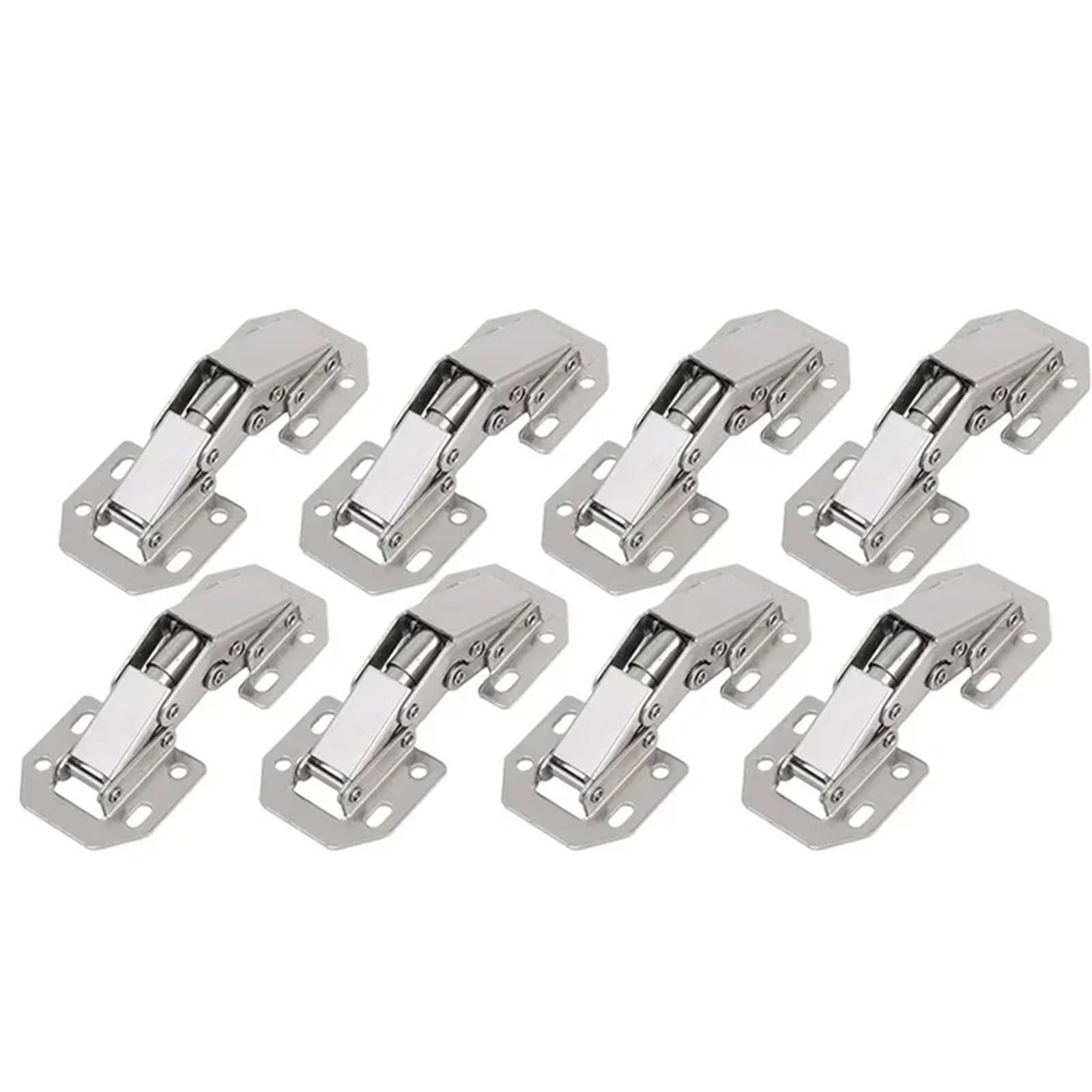 Ehfqpjybbo 8Pcs Stainless Steel Cabinet Hinges 90 Degree No-Drilling Hole Cupboard Door Hinges 2-12Pcs(8Pcs)